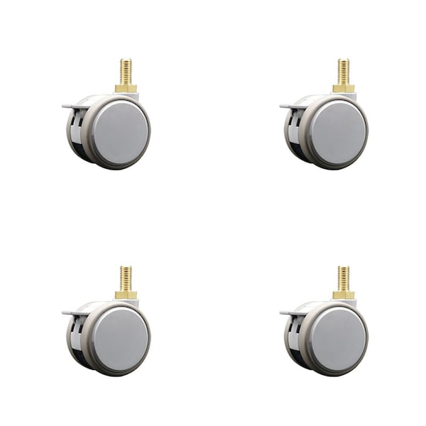 Service Caster 2.375 Inch MRI Safe Casters with Brakes, 12mm Threaded Stem, Set of 4, SCC, 4PK SCC-TS02S60-TPR-GRY-B-M12X22-MRI-4 - main